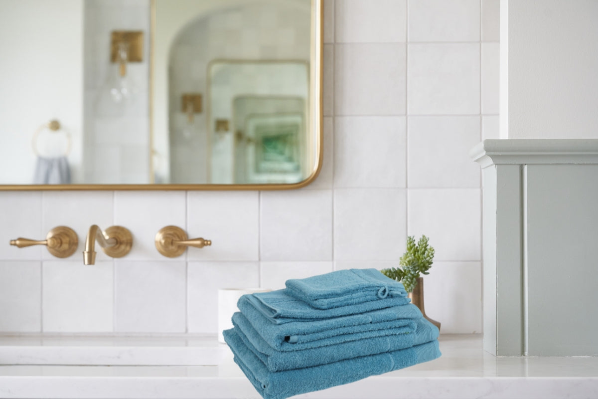 Hochwertige Frottierwäsche – Aqua-blau