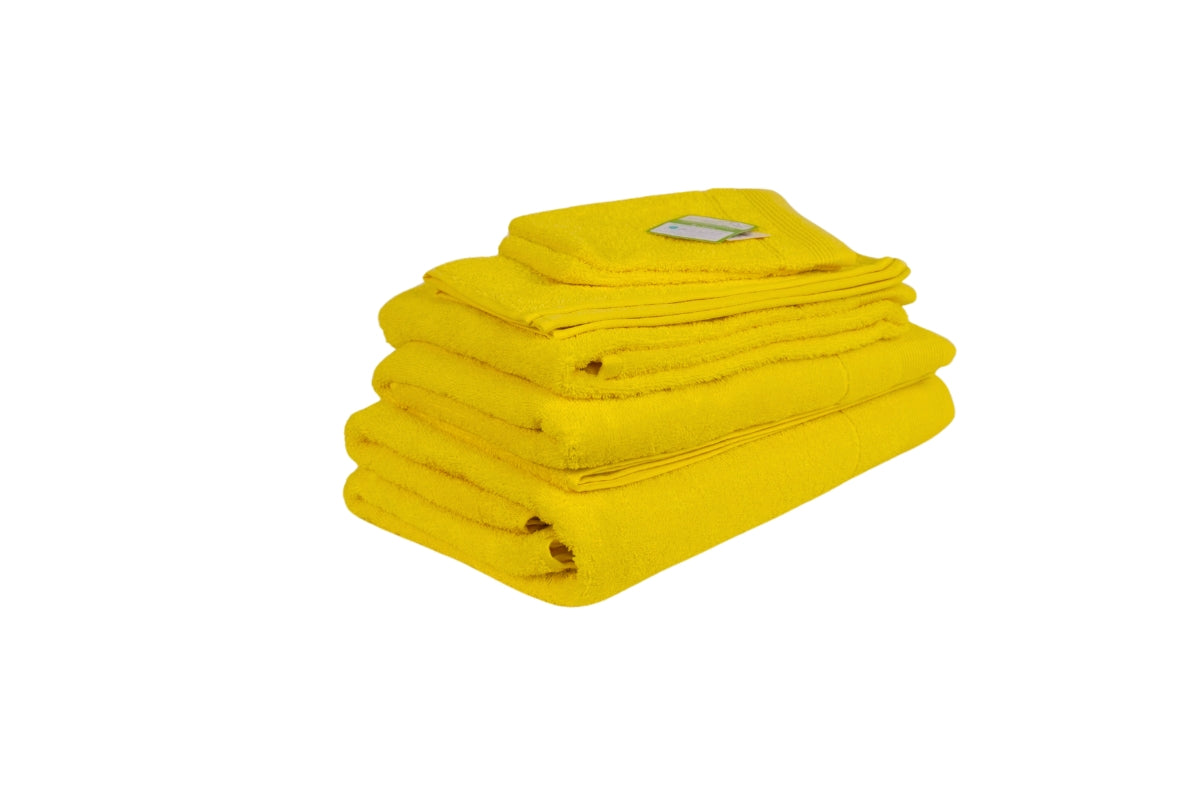 Schwefelgelbes Handtuch-Set – weich, hygienisch & waschbar bei 60 Grad