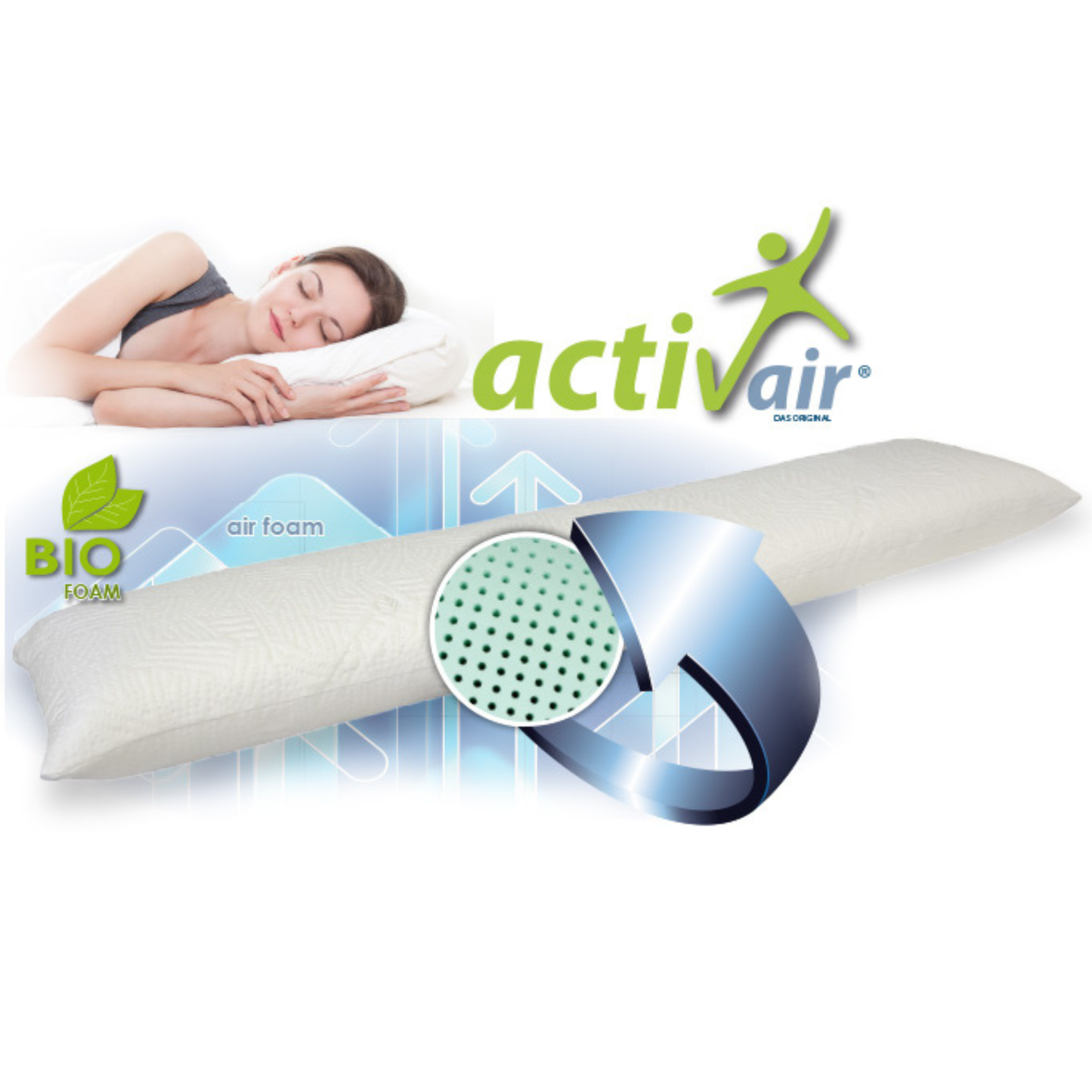 Activ Air Bio Seitenschläferkissen – Ergonomisches Visco Kissen