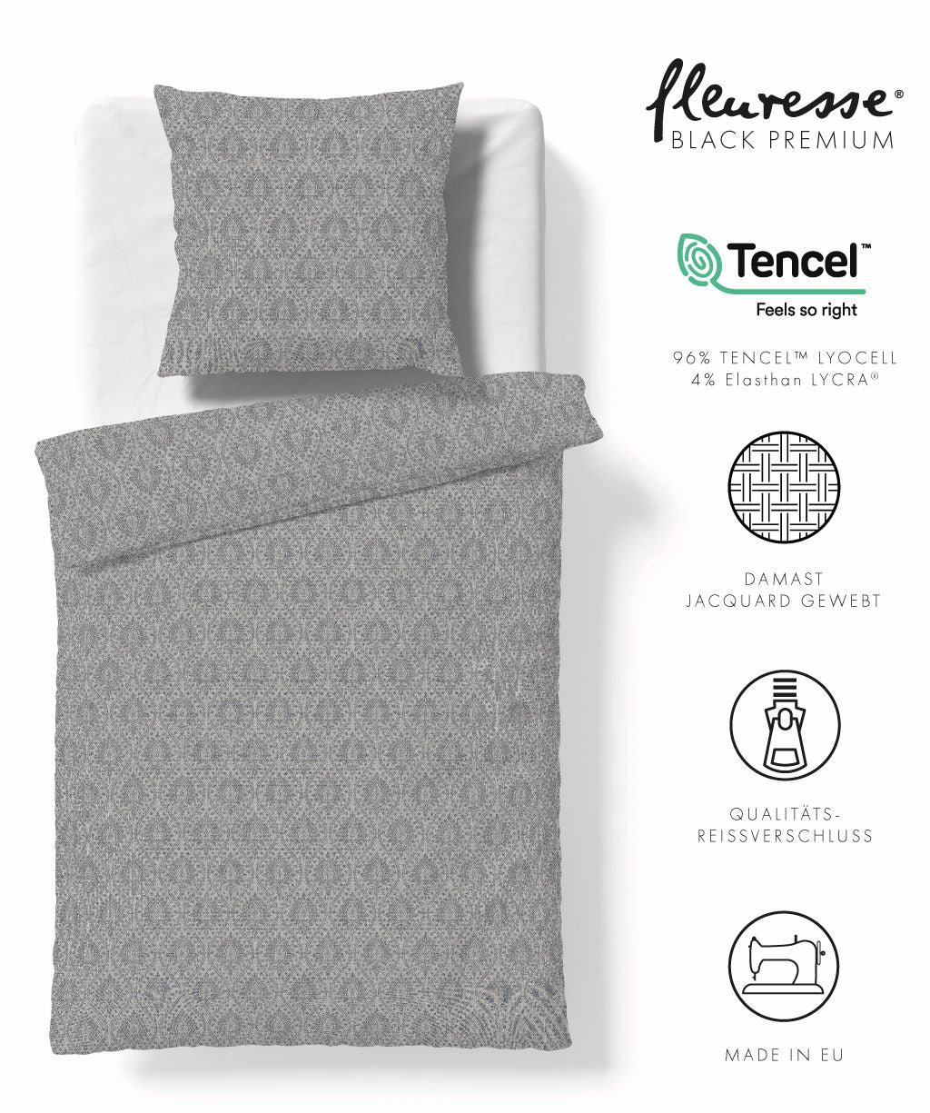 Bettwäsche Black Premium Damast aus Tencel