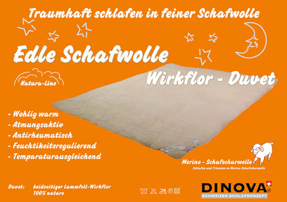 Wirkflor Duvet aus edler Merino-Schafwolle – DINOVA Natur-Linie


