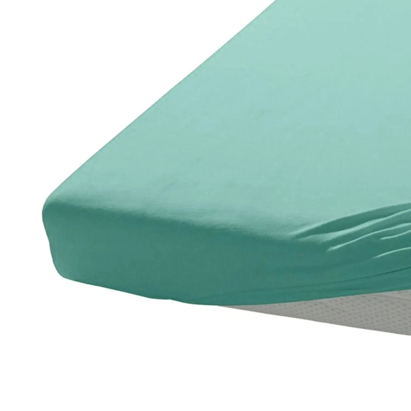 Jersey Fixleintuch pastelblau aus Baumwolle weich elastisch und pflegeleicht